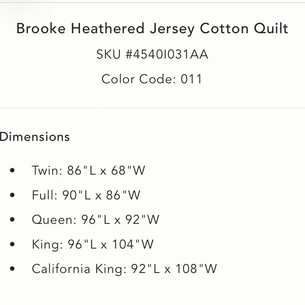 Anthropologie Brooke Heathered Jersey Cotton Quilt NWT